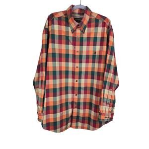 Orvis Fall Colors Men's Holiday Business Casual Button Down Dress Shirt L